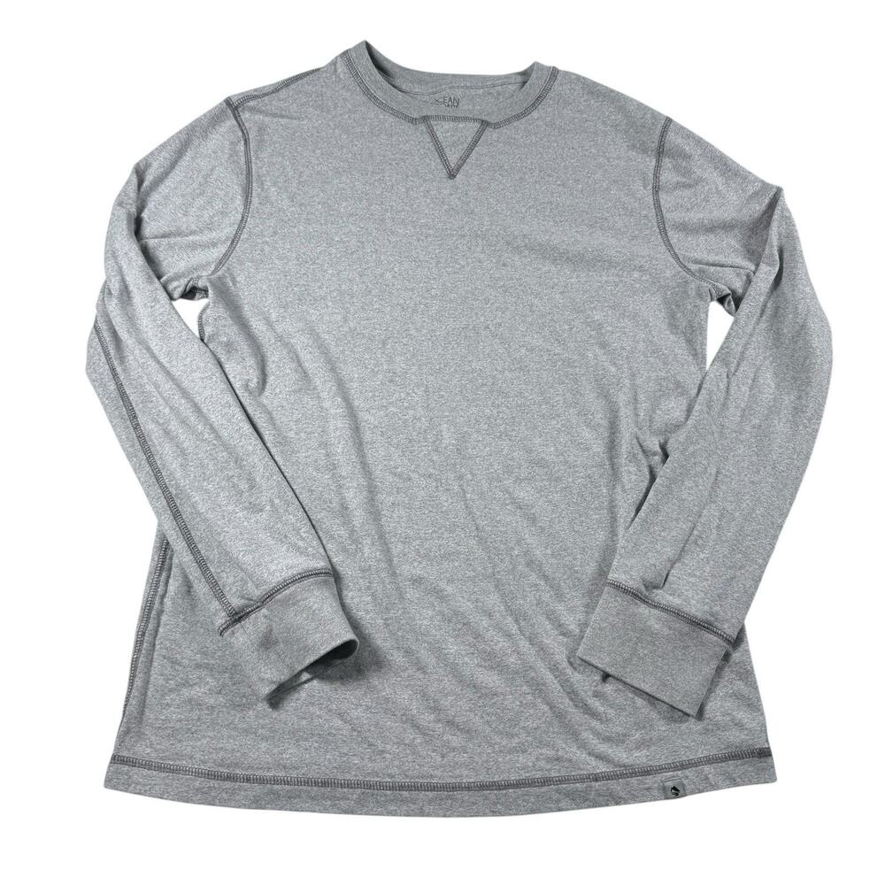 Ocean Coast Gray Long Sleeve Tee Men’s S Lightweight Crew Neck Casual Shirt